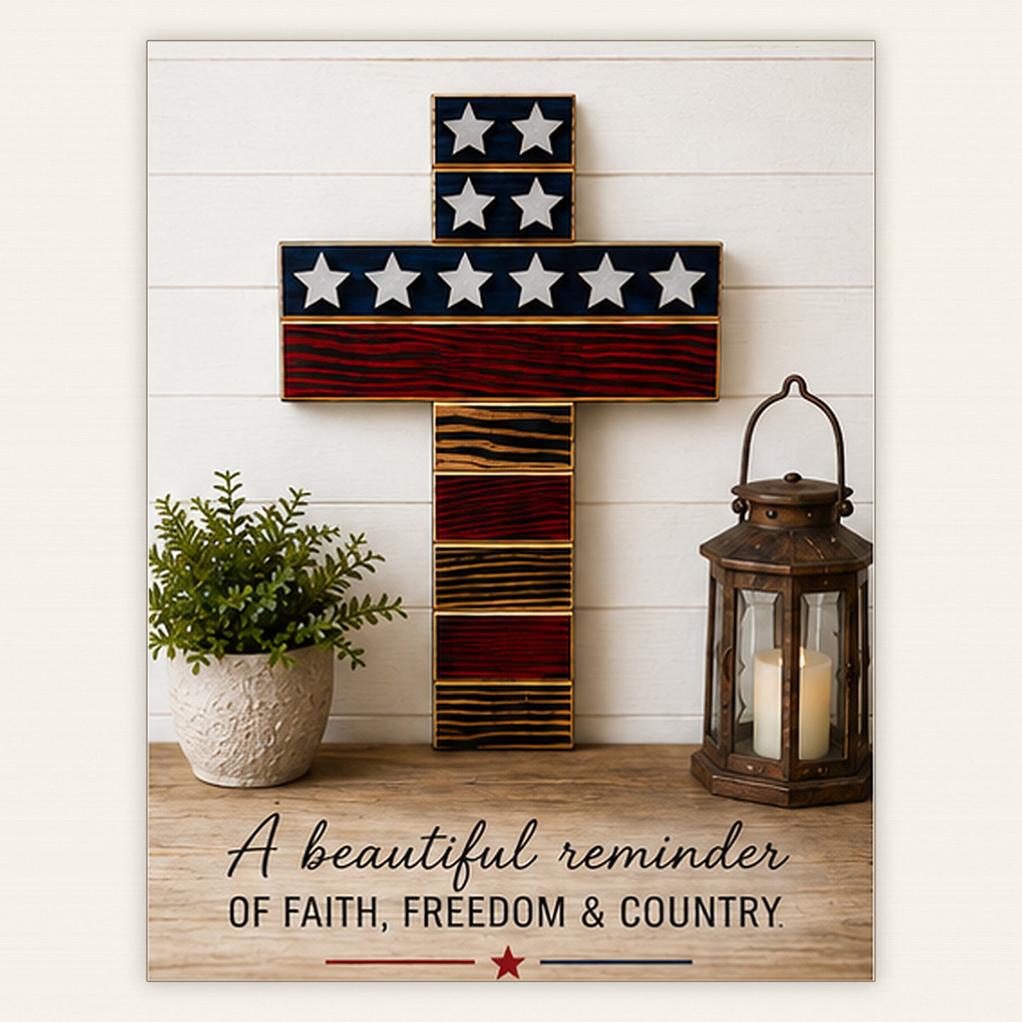 Patriotic Wooden Cross