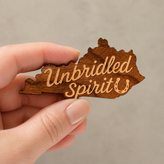 Kentucky “Unbridled Spirit” Cherry Wood Magnet