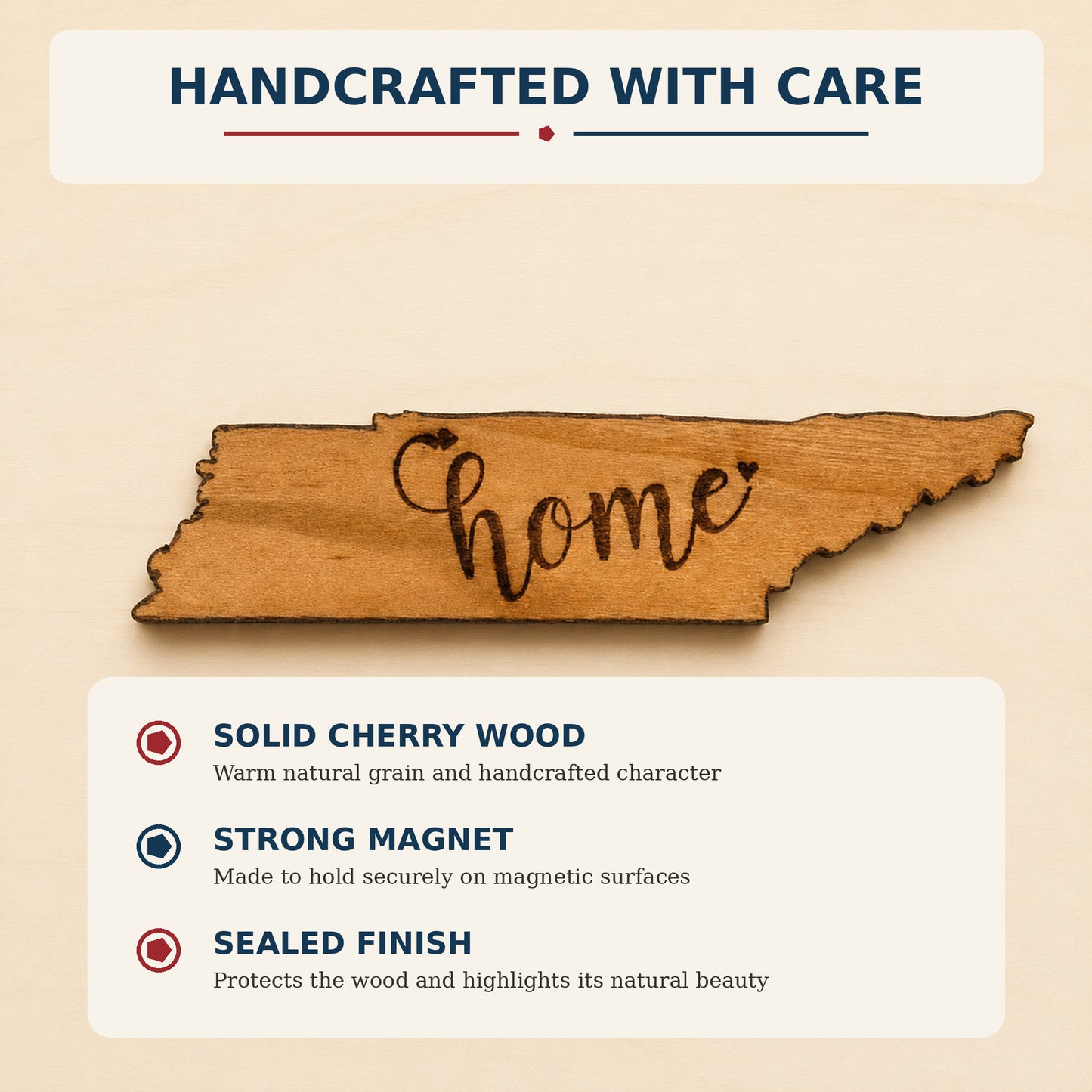 Tennessee Cherry Wood Home Magnet,