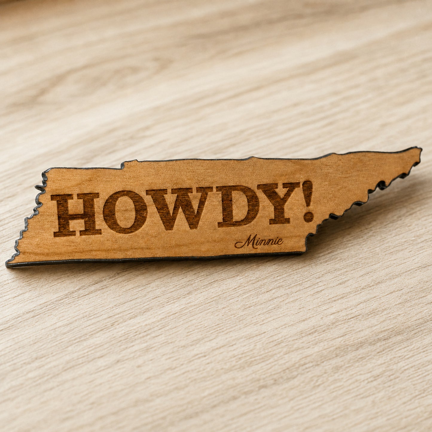Tennessee Howdy Magnet – Solid Cherry Wood