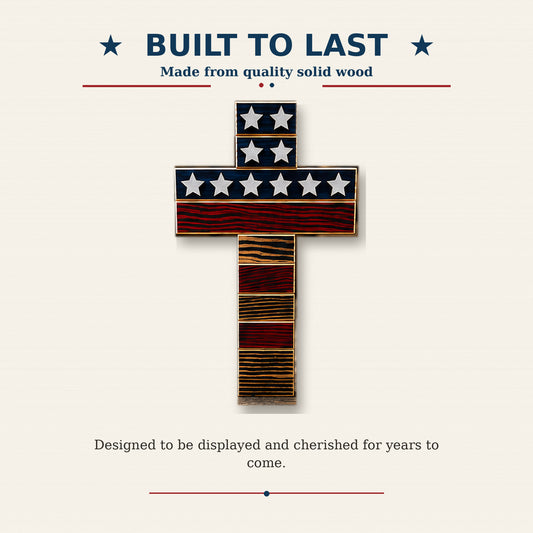 Patriotic Wooden Cross