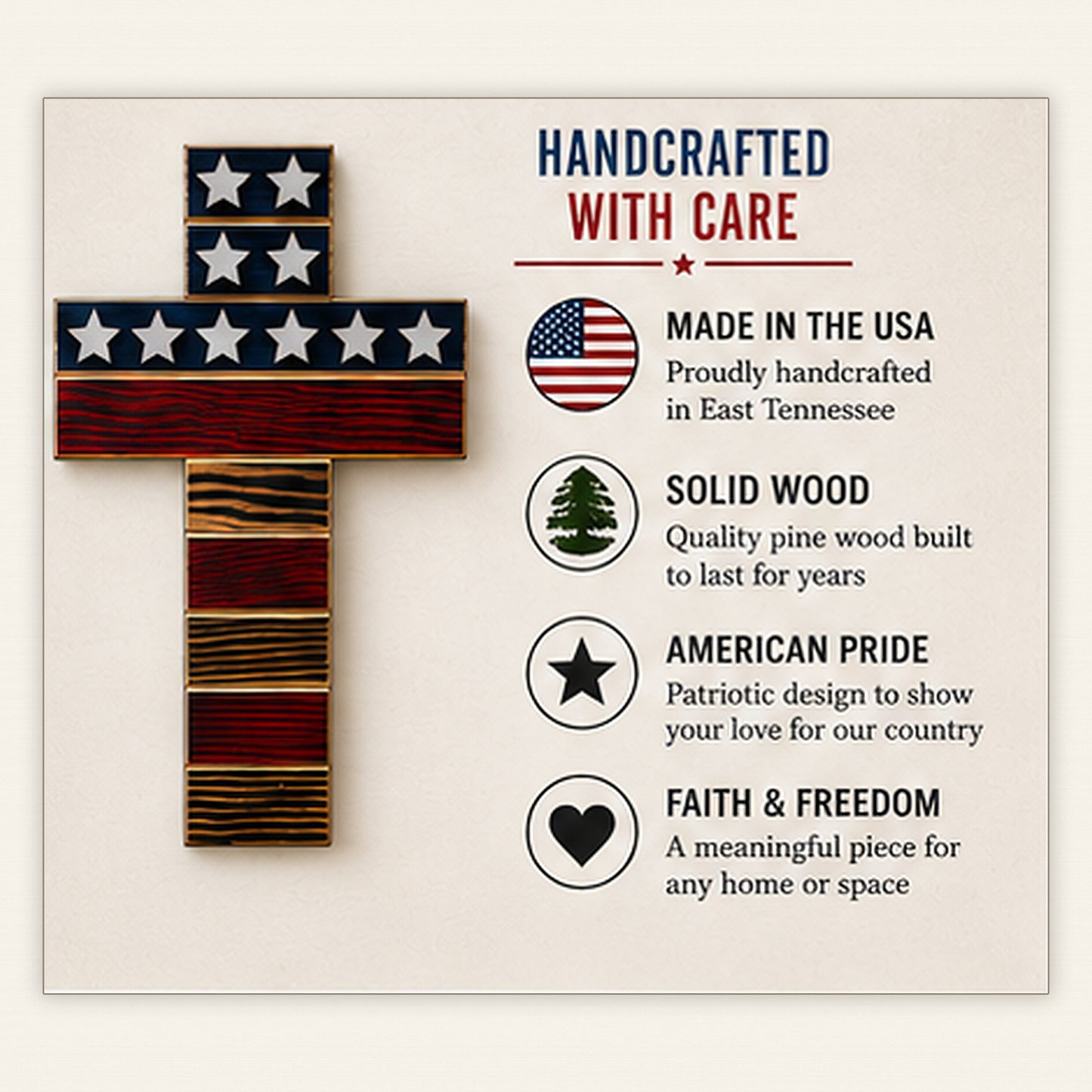 Patriotic Wooden Cross
