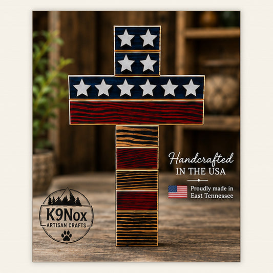 Patriotic Wooden Cross