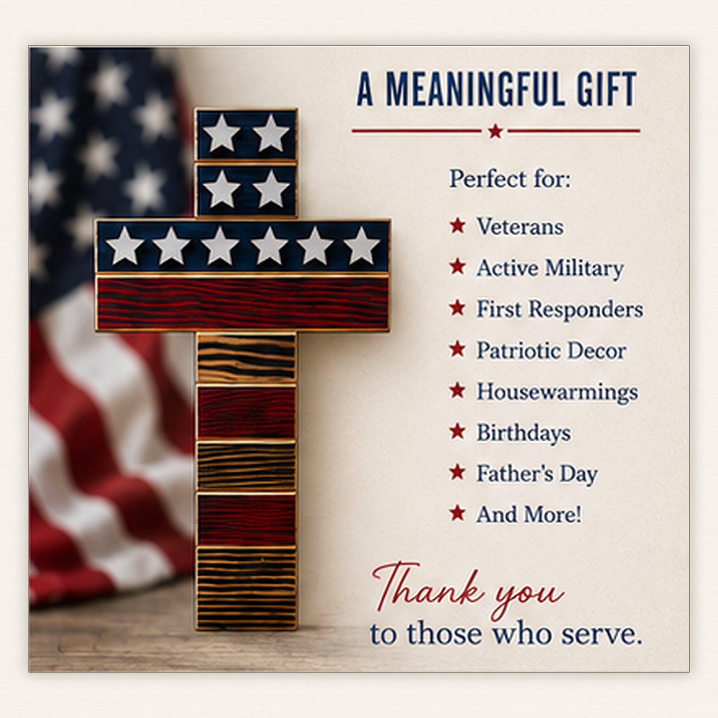 Patriotic Wooden Cross