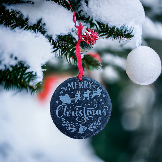 Merry Christmas w/ Santa’s Sleigh Ornament